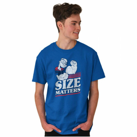 Popeye The Sailor Man Character Size Matters Bicep T-Shirt